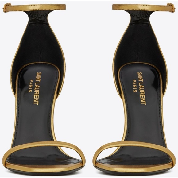 YSL Saint Laurent OPYUM GOLD Heels. Size 39 - Picture 4 of 14
